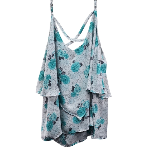 Torrid 2X Plus Size Floral Ruffle Layered Camisole Top – Adjustable Straps Boho - Picture 1 of 15